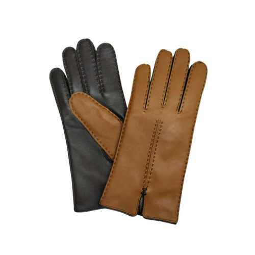 Two tone leather gloves